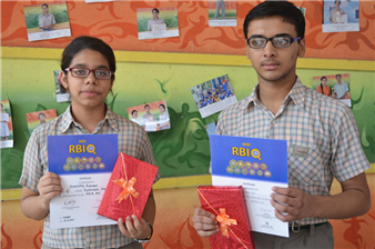 Third in Inter School RBI Quiz.
Shreshtha and Druv Lal